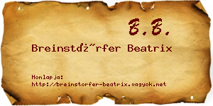 Breinstörfer Beatrix névjegykártya